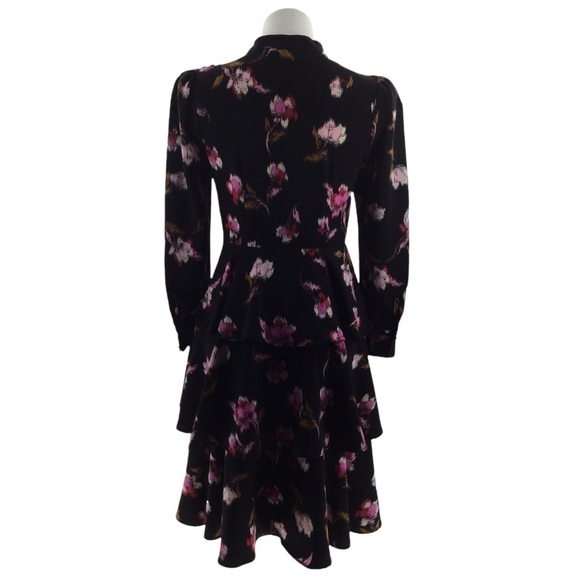 Who What Wear Floral Print A- Line Ruffle Frosted Dress - Picture 2 of 16